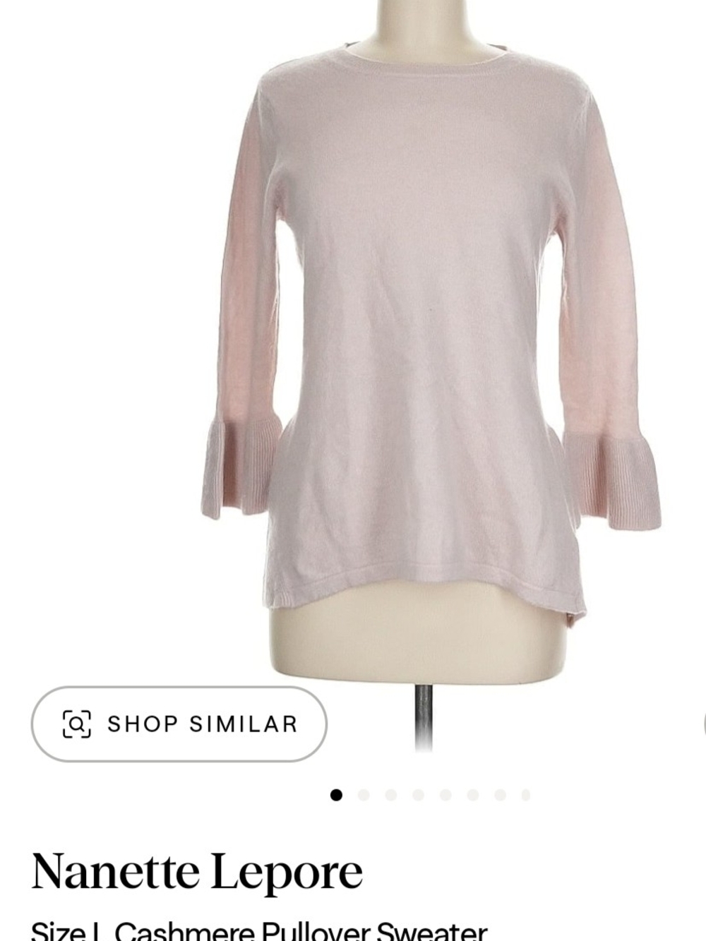 Nanette Lepore Pink Cashmere Blend Crewneck Sweater